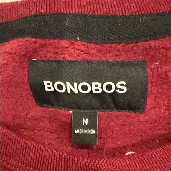 Bonobos Men's Maroon Sweater with Playful Motif